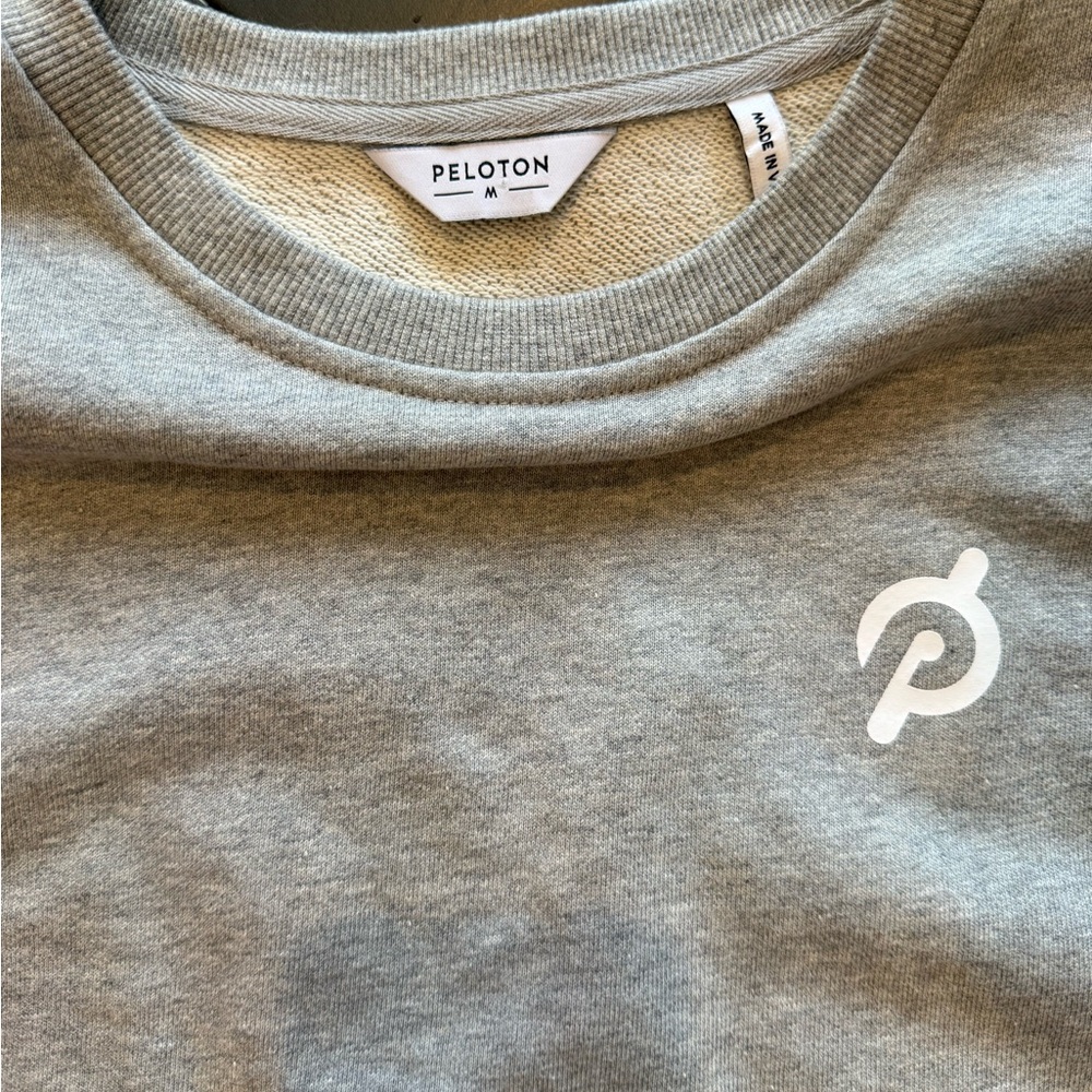 Peloton Gray and Pink Drawstring Sweatshirt - Picture 2 of 7